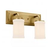$195 VETIVENE 15.25 IN. 2-LIGHT NATURAL BRASS VINT