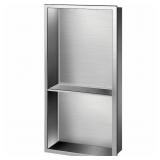 BRUSHED NICKEL STAINLESS STEEL SHOWER NICHE 24 X 1