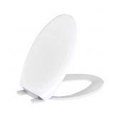 ELONGATED SLOW CLOSE FRONT TOILET SEAT IN WHITE