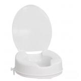 RAISED TOILET SEAT WITH LID, WHITE, 4 IN.