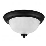 11.25 IN. 2-LIGHT BLACK FLUSH MOUNT CEILING LIGHT