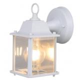 OUTDOOR PORCH LIGHT -ALUMINUM GLASS, WHITE, 1 PACK