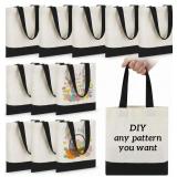 AMYLOVE 24 PCS MINI CANVAS TOTE BAGS,10 X 10 INCH,