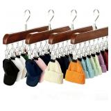 4 PACK HAT HANGERS FOR CLOSET DISPLAY, WOODEN HAT