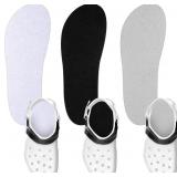 3 PAIRS SOCKLESS INSOLES FOR CLOG, BLACK, WHITE, G
