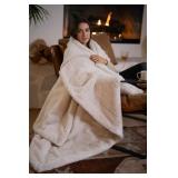 $279 JOY BLANKETS LUXURY LARGE FAUX FUR BLANKET 60