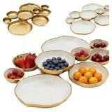 CLUSTER OF 9 ROUND SERVING BOWLS, ON AN ELEGANT 22