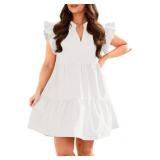 FISOEW PLUS SIZE DRESSES FOR WOMEN SUMMER RUFFLE S