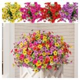 ARTIFICIAL FLOWERS FOR OUTDOOR, 16 BUNDLES UV RESI