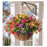 HYEFLORA ARTIFICIAL FAUX HANGING PLANTS FLOWERS BA