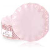 LIYH 20 PCS 10 INCH PINK SCALLOPED PLASTIC PLATES