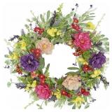 WREATHDREAM ARTIFICIAL SPRING SUMMER WREATH PEONY