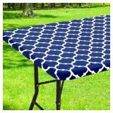SMIRY PICNIC FITTED TABLE COVER, 4 FOOT FLANNEL BA