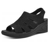 WOMENS WEDGE SANDALS PLATFORM WALKING SANDALS OPEN