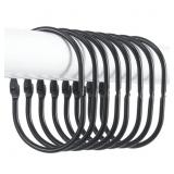 GOOWIN SHOWER CURTAIN RINGS, METAL BLACK SHOWER CU