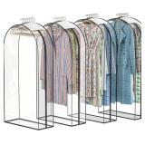 CLEAR GARMENT BAGS FOR HANGING CLOTHES, 4-PACK, 60