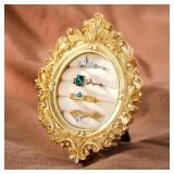 LILIAAFAR VINTAGE RING HOLDER OVAL LIGHT GOLD RING