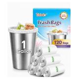 TEIVIO MINI CLEAR TRASH BAGS 1 GALLON 120 COUNT BA
