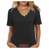 JOMEDESIGN WOMENS SHORT SLEEVE TOPS V NECK DRESSY