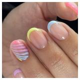 RIICFDD PRESS ON NAILS SHORT ALMOND FALSE NAILS NU
