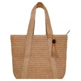 LARGE STRAW BEACH TOTE BAGS FOR WOMEN WOVEN BOHO H