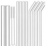 ALINK REUSABLE GLASS BOBA STRAWS - 10PCS WIDE & LA