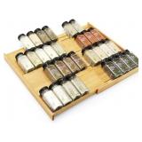 BAMBOO SPICE DRAWER ORGANIZER, 4-TIER SPICE RACK F