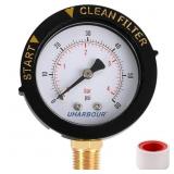 UHARBOUR POOL FILTER PRESSURE GAUGE 60PSI 1/4" NPT