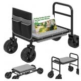 GARDEN KNEELER AND SEAT WITH 360ï¿½ WHEELS: 3-IN-1 R