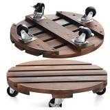 HOHY 2PCS PLANT CADDY 12" PLANT STAND WITH WHEELS