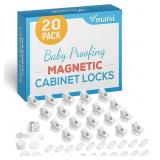 VMAISI 20 PACK MAGNETIC CABINET LOCKS BABY PROOFIN
