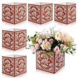 6 PCS MEXICAN FLOWER VASE PAPER BOXES, TERRACOTTA