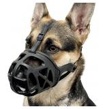 BARKLESS DOG MUZZLE, HUMANE BASKET MUZZLE FOR MEDI
