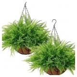 ARTIFICIAL HANGING PLANTS WITH BASKET 2PCS FAKE BO