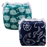ALVABABY SWIM DIAPERS 2PCS REUSABLE BABY BOY SWIM