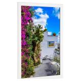 10X14 WOOD FRAME WHITE, MODERN NATURAL WOODGRAIN 1
