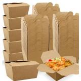 100-PACK CHINESE TAKE OUT BOXES,25OZ KRAFT BROWN T