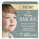 PAMPERS AMORE, SIZE 7 (26-50 LBS), 60 COUNT, OUR B
