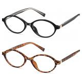 OVAL READING GLASSES WOMEN MEN BLUE LIGHT BLOCKING
