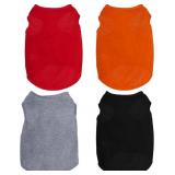 4 PCS CAT SHIRTS SOLID COLOR DOG CLOTHES SUMMER SL
