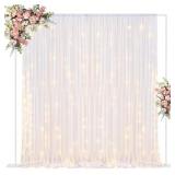FOMCET 10X10FT BACKDROP STAND HEAVY DUTY WHITE ADJ