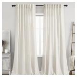 CREAM LINEN BACK TAB CURTAINS 94 INCH LENGTH FOR L