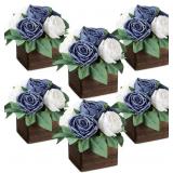 DUSTY BLUE & WHITE DINING TABLE CENTERPIECE SET OF