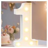 POOQLA DECORATIVE LED LIGHT UP NUMBER LETTERS, WHI