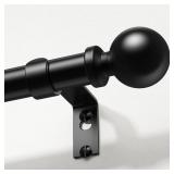 CURTAIN RODS 36-91 INCH, BLACK 1 INCH ADJUSTABLE H