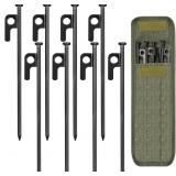 8/16/32 PACK 8IN HEAVY DUTY FORGED STEEL TENT STAK