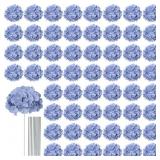AVIVIHO 65PCS FAKE FLOWERS DUSTY BLUE HYDRANGEA AR