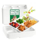 COMPOSTABLE 5 COMPARTMENT PAPER PLATES 11*8 INCH 1