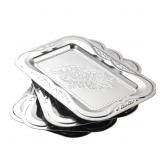 4 PACK SILVER SERVING TRAYS, LIGHTWEIGHT VINTAGE T