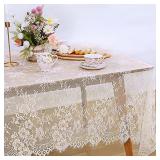 LUOLUOHOUSE RUSTIC IVORY WEDDING TABLECLOTHS LACE